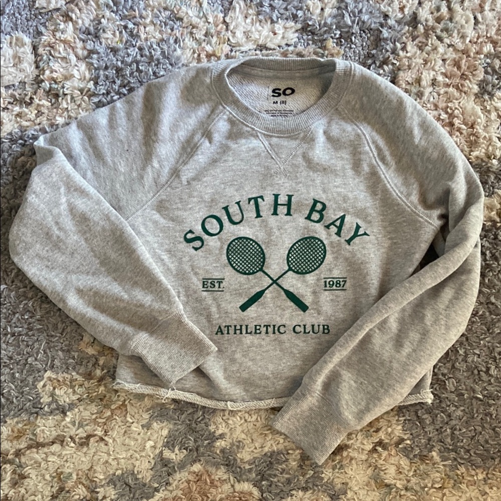 SO Heather Gray Sweatshirt with Green Graphic